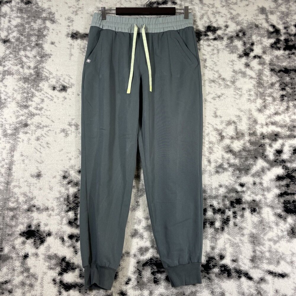Figs Scrub Jogger Womens Size PM Light Green/Gray Hospital Nursing Stretch